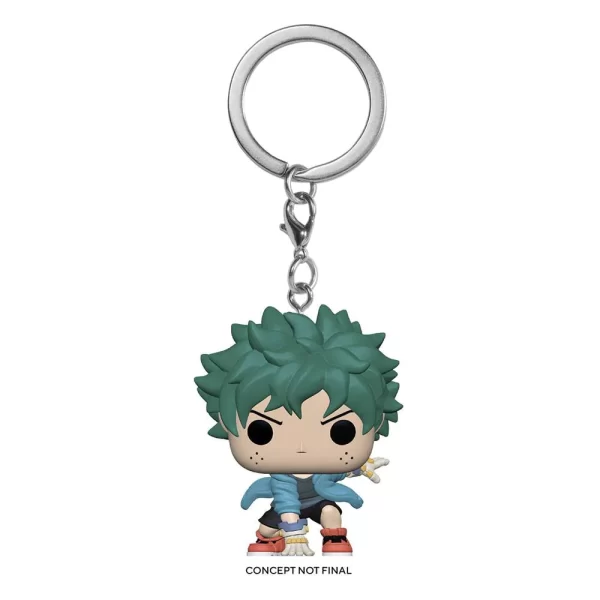 My Hero Academia Pocket POP! Portachiavi Deku w/ Gloves i. Il Portachiavi è una figura in vinile viene fornita in una scatola trasparente grazie alla quale è possibile ammirarla! E Alta circa 4 cm.