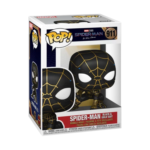 Spider-Man- No Way Home POP! Marvel Spider-Man (Costume oro e nero) Nerd Stark