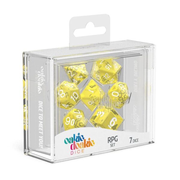 Dadi Oakie Doakie RPG Set Translucent - Giallo