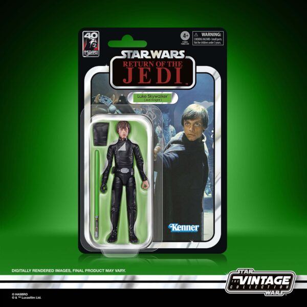 Hasbro - Star Wars Episodio VI 40° Anniversario Serie Nera Action Figure Luke Skywalker (Cavaliere Jedi) 15 cm